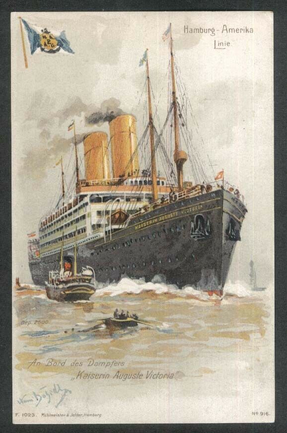 Hamburg-amerika Linie Kaiserin Auguste Victoria Undivided Back Postcard 1900s