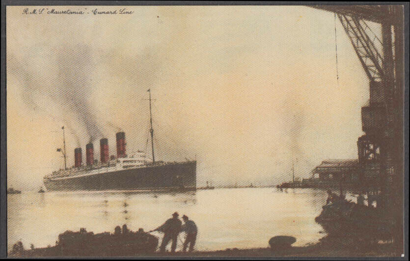 Cunard Line R M S Mauretania Viewed From Shore Postcard 1920s