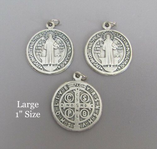3 pc St. Saint BENEDICT Holy Medal ITALY Large 1