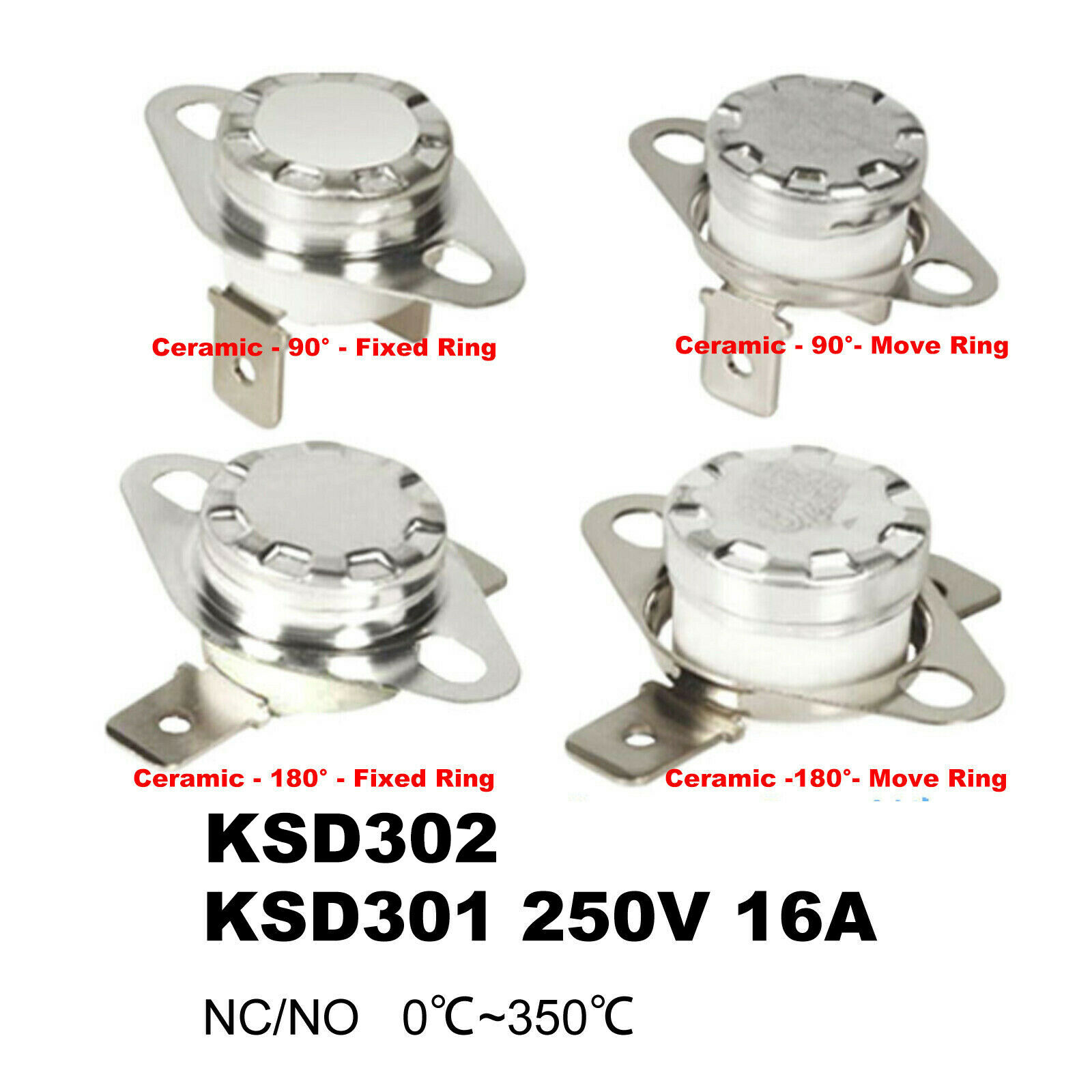 KSD301/302 Ceramic Temperature control Switch 250V16A  Thermostat 30~350℃ sensor